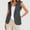 Grey, variant on DuoJiaJ Women's And Linen Sleeveless Solid Color Color Cardigan Small Suit Jacket Women's Women Winter Coat Black L