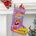 thumbnail image 2 of PINKFONG Tema: Calcetines de Navidad, fino lino blanco para colgar en escaleras y chimenea, decoración navideña para el hogar, regalo de Navidad. 45cm × 32cm, 2 of 5