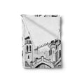 thumbnail image 2 of Sketchy Soft Flannel Fleece Throw Blanket, Gondola in Venice European Famous Canal History Mediterranean Holiday Image, Cozy Plush for Indoor and Outdoor Use, 70" x 90", Black and White, by Ambesonne, 2 of 6