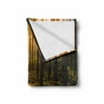 thumbnail image 2 of Nature Soft Flannel Fleece Throw Blanket, Misty Morning in the Forest with Sun Rays Mother Earth Foliage Dawn Picture, Cozy Plush for Indoor and Outdoor Use, 50" x 60", Brown Fern Green, by Ambesonne, 2 of 6