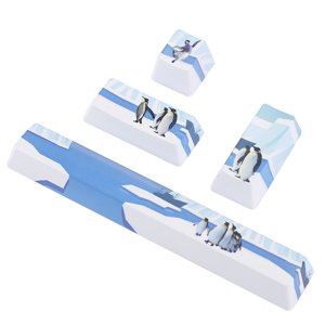 Clavier , Résistance à l'usure durable petite et exquise clé de patron de pingouins , casquette mécanique, pour clavier mécanique, pengouins-pattern, 4Pcs