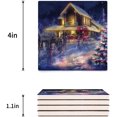 thumbnail image 3 of FMSHPON Merry Christmas Santa Claus Set of 8 Coaster for Drinks, Absorbent Ceramic Stone Coasters Cup Mat with Cork Base for Home Kitchen Room Coffee Table Bar Decor, 3 of 4