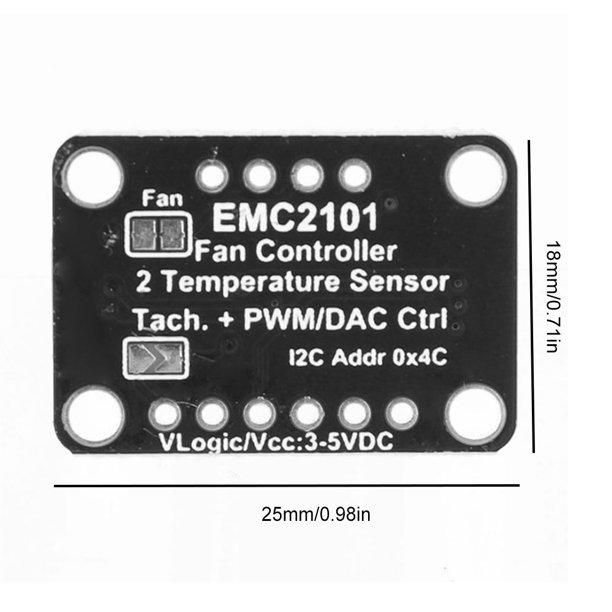 Controlador de ventilador de temperatura EMC2101 I2C monitoreo 33-5 V para PC STEMMA QT Qwiic