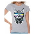 thumbnail image 1 of Awkward Styles Cat T-Shirt Sunglasses T Shirts for Women, 1 of 4