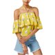 thumbnail image 1 of Blusa de punto con volantes Joa para mujer, amarillo, mediano J.o.a. Tejer, 1 of 1