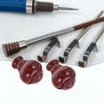 thumbnail image 4 of UPOUART 6 Pcs Embouts de Tringle à Rideaux Marron Grain de Bois Décoratifs Protègent les Rideaux avec Installation Facile, 4 of 6