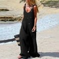 thumbnail image 4 of NMMUED Linen Jumpsuits for Women Wide Leg Jumpsuits for Women One Piece Jumpsuits for Women Vacation Outfits for Women Casual Jumpsuits for Women, Black XXL, 4 of 8