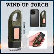 Hengguang 3 Pack Hand Crank Solar Powered Flashlight, Emergency Rechargeable LED Flashlight, Survival Dynamo Torch for Home Camping Outdoor Climbing Backpack Hiking 4.88 x 1.77 x 1.26 Inches