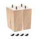 thumbnail image 1 of Muebles Patas, 6 Pulgadas(150mm) Juego de 4 Cuadrados Sólido Madera Sofá Patas Pies Silla Mesa Pies Sofá Soporte Repuesto Piezas Unique Bargains patas de los muebles, 1 of 5