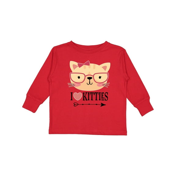 Inktastic Cat Lover I Love Kitties Girls Long Sleeve Toddler T-Shirt
