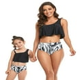 thumbnail image 1 of Family Matching Swimwear Mom and Daughter Patchwork Bra Ruffled Tops with Briefs Swimsuit, 1 of 6