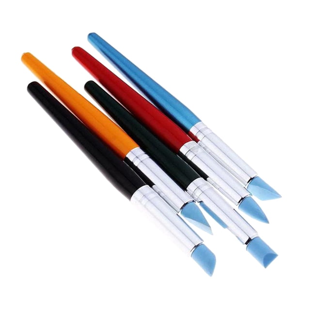 veasfak Clay Sculpting Tools - 5pcs Professional Silicone Rubber Tip Paint Pens Brushes,
