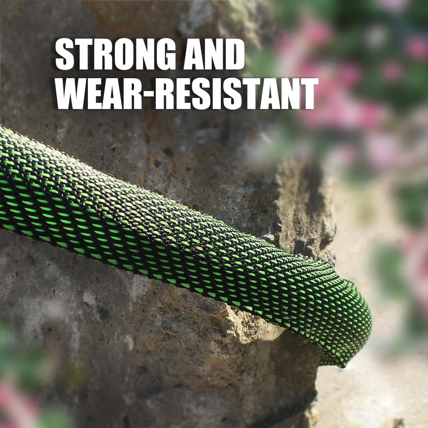 Non-Expandable Garden Hose 50ft, 10 Function Nozzle, Lightweight   Rust Proof for Yard - 2025 Model