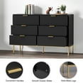 thumbnail image 2 of Eumyviv Modern Chest of Drawers with Gold Handles Mid Century Modern 6-Drawer Storage Dresser for Bedroom Living Room, Black H0123, 2 of 10