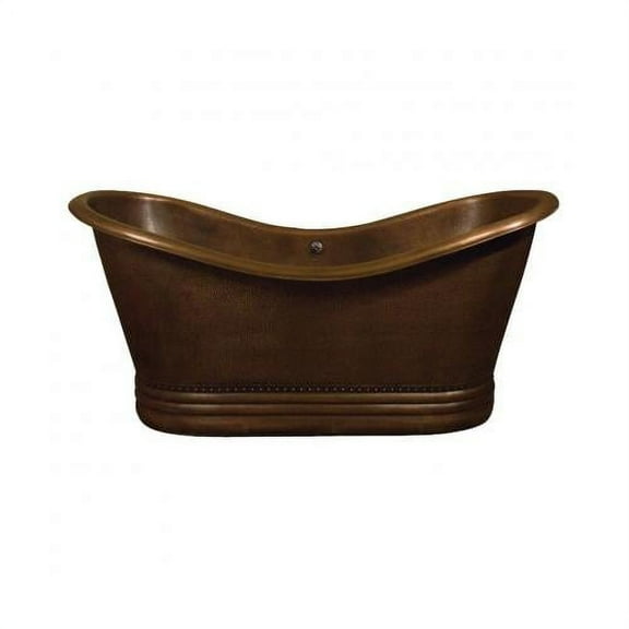 Barclay COTDSN72P-AC 72" Bateau Double Slipper Tub Hammered Antique Copper