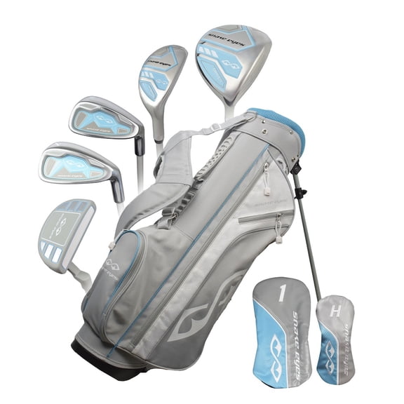 Snake Eyes Golf Girls Junior 8-Piece Set Ages 9-12 Grey/Light Blue