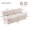 thumbnail image 5 of WETURE Modern Cozy Comfort Chenille Deep Seat Loveseat Sofa, Beige, 5 of 8