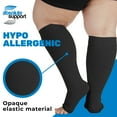 thumbnail image 3 of (3 Pairs) Plus Size Support Socks for Women and Men 20-30mmHg - Black, 7XL, 3 of 9