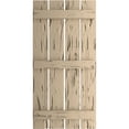 thumbnail image 3 of Ekena Millwork 23 1/2"W x 68"H Rustic Four Board Spaced Board-n-Batten Pecky Cypress Faux Wood Shutters (Per Pair), Primed Tan, 3 of 11