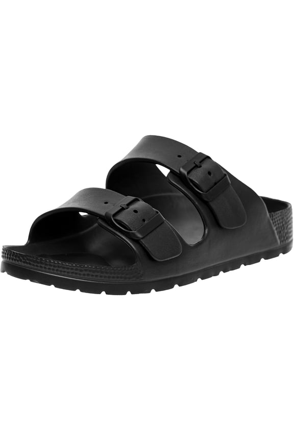 Mens Double Strap EVA Slide Sandals Sole Flat Casual Comfort Shoes