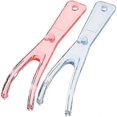 thumbnail image 1 of 2pcs Dental Floss Holders Dental Flosser Built-In Spool Flat Wire Dental Floss Replacement Racks (Pink + Blue), 1 of 3