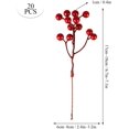 thumbnail image 2 of Paquete de 20 tallos de bayas rojas artificiales para decoraciones de árboles de Navidad, manualidades, bodas, vacaciones, temporada, decoración de invierno, decoración del hogar Jormftte WMZY-1001, 2 of 7