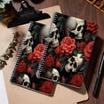 thumbnail image 5 of Spiral Notebook,College Ruled Journal,8.26" x 5.71" 50 Sheets/100 Pages,2 Pack - Skulls And Red Roses in The Style of Vector Art, 5 of 7