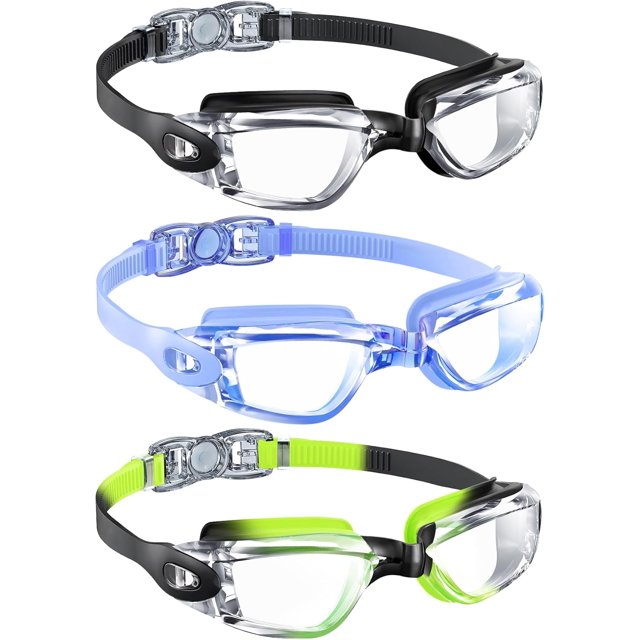 Kids-Goggles-Swimming Goggles Kids Swim: Anti Fog Kids Goggles with UV400 and No Leak for Child Teen 3 Packs Age 6-16