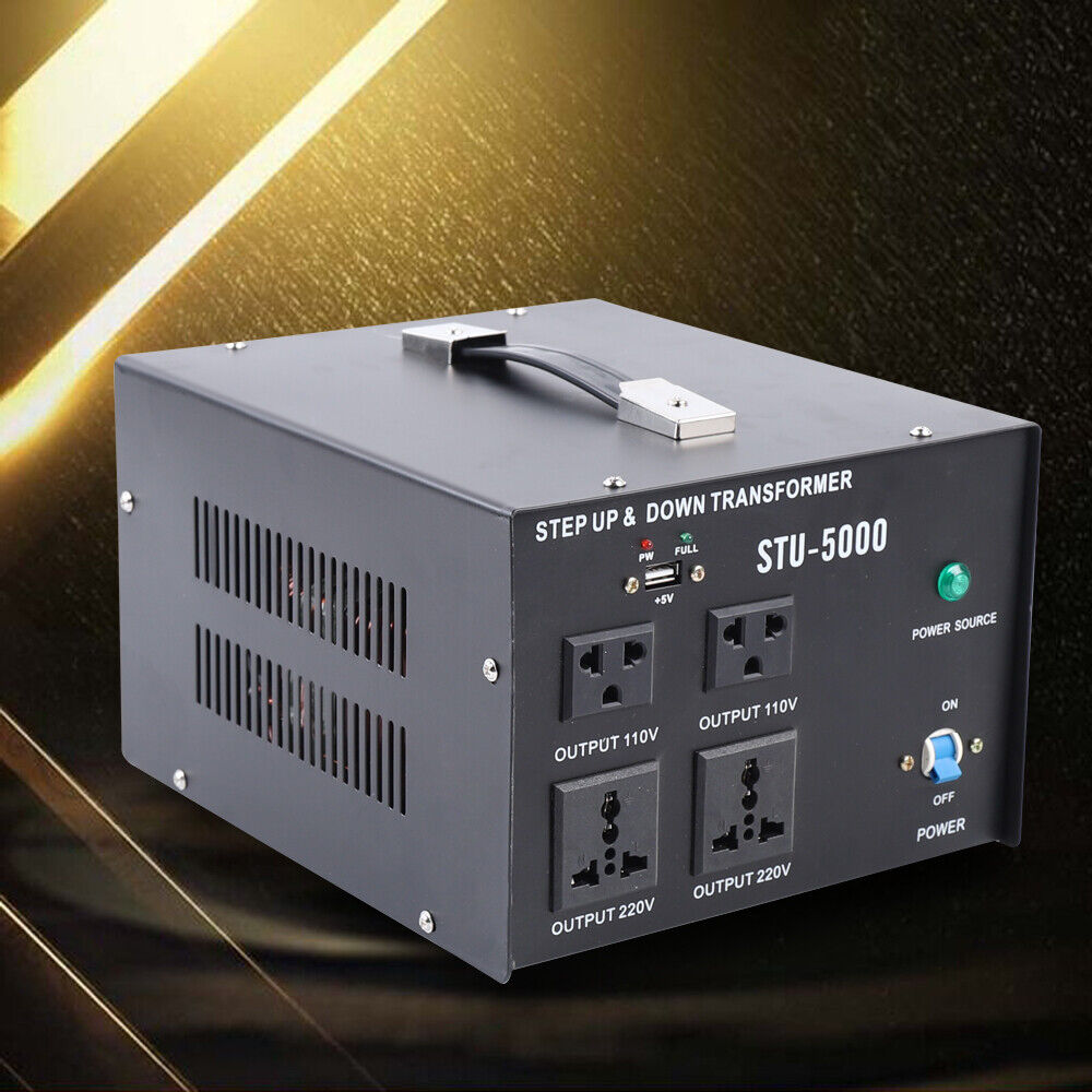 Denest 5000 Watts Voltage Transformer Step up And down 110 to/from 220 V Power Converter +USB