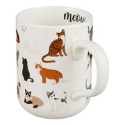 Mainstays 16.06 oz White Stoneware Cat Mug