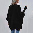 thumbnail image 5 of Cárdigan largo con abertura frontal y diseño de gofre para mujer, informal, ligero, holgado, de manga larga con murciélago, cárdigan extragrande, prenda exterior suave (M), 5 of 5