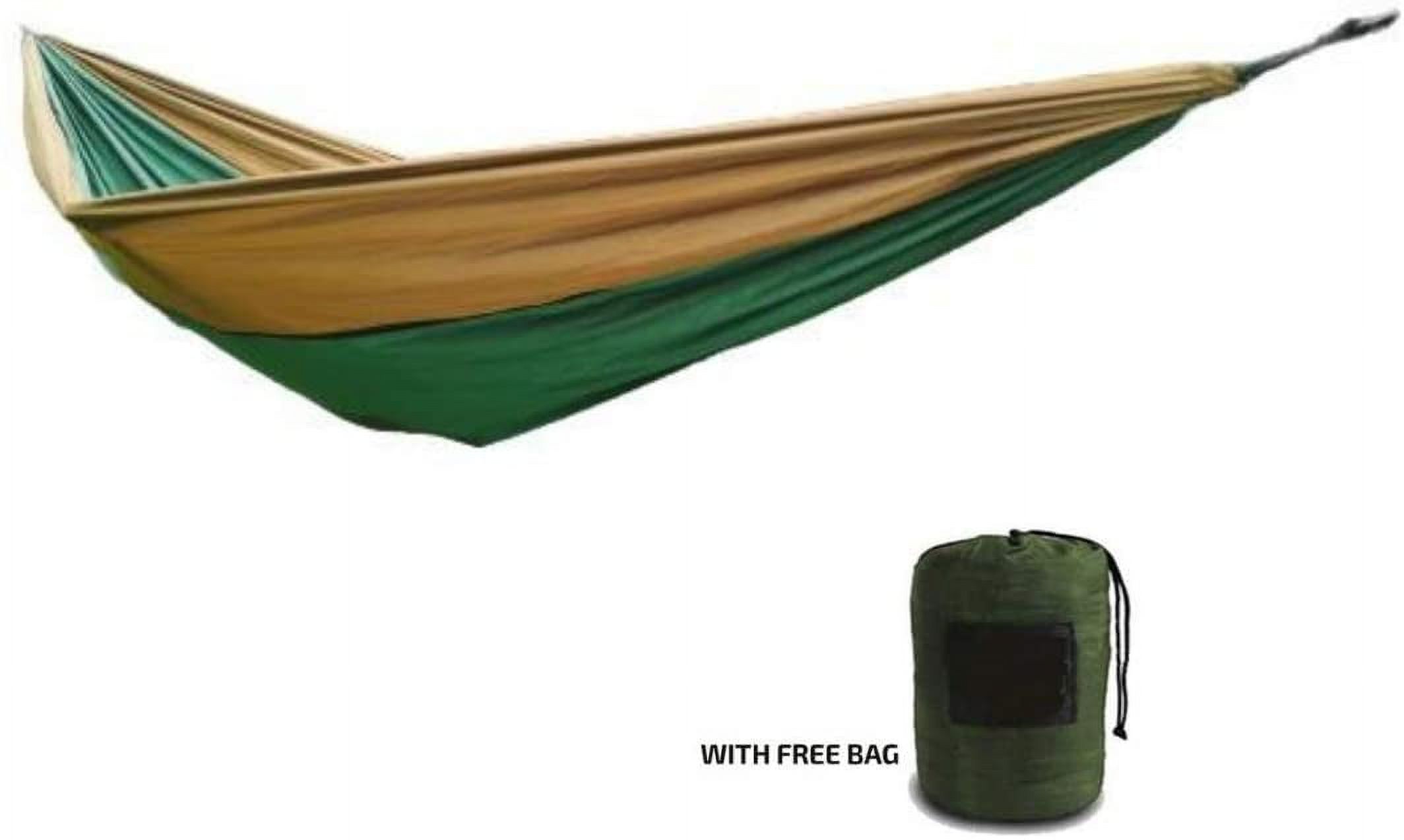 Ovente Outdoor Camping Hammock 485 Pounds Capacity with 2 Meter Rope and Parachute Grade Nylon, Heavy Duty Carabiner and Free Hammock Bag Gear, with Tree Straps for Easy Installation, Green HKA95G