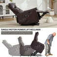 thumbnail image 4 of Domi Bonn Brown PU Single Motor Power Lift Recliner Chair with Massage and Heat for Elderly, Heavy Duty Motion Mechanism and One USB for Charging, Max Reclining Angle 155°, Brown, 4 of 7