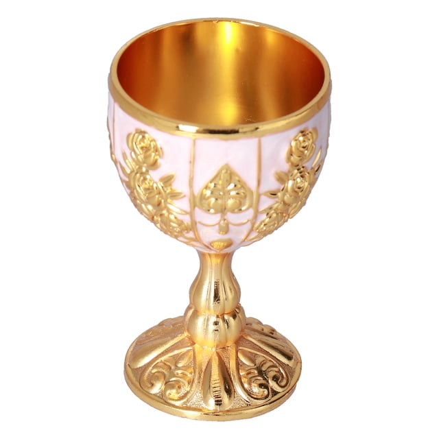 COPA DE ORO VINTAGE, 2 piezas Copa de Licor de Vino en Alivio de Metal Europa de Alta Adornos Retro Copa de Vino Para Beber en El Altar de la Primera Comunión