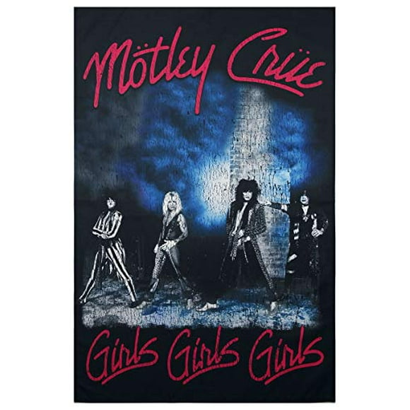 Motley Crue Fabric Poster Flag - Girls Girls Girls