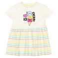 thumbnail image 3 of Inktastic I Love Ice Cream with Cute Ice Cream Cone Girls Baby Dress, 3 of 5