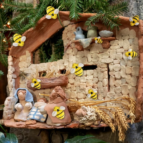 Raindrops  60 Pcs Realistic Bees Scrapbooking Embellishments Decorative Tiny for Crafts Yellow