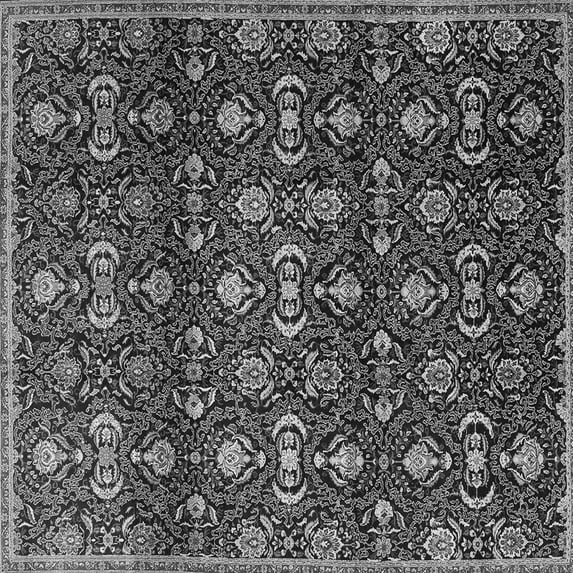 Ahgly Company Indoor Square Persian Gray Traditional Area Rugs, 7' Square