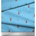 thumbnail image 3 of Soimoi Blue Poly Georgette Fabric Stars & Violin Musical Instrument Print Sewing Fabric Yard 42 Inch Wide, 3 of 5