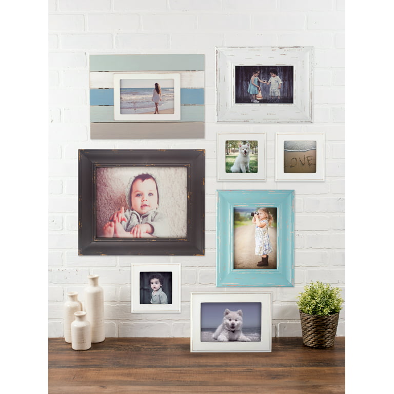 Rustic Farmhouse Shiplap 4x6 Wooden Picture Frame For Wall Hanging or Desk  Use - Neutrals 