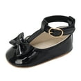 thumbnail image 3 of Otqutp Casual Flower Girls Dance Shoes Toddler Kids Girls Soild Bowknot Princress Shoes Soft Sole The Floor Barefoot Non Slip First Walkers Prewalker Shoes, 3 of 8