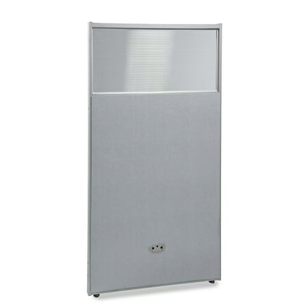 OFM RiZe Series Model PG6331 63" x 31" Vinyl Panel with Polycarbonate, Gray with Gray Frame