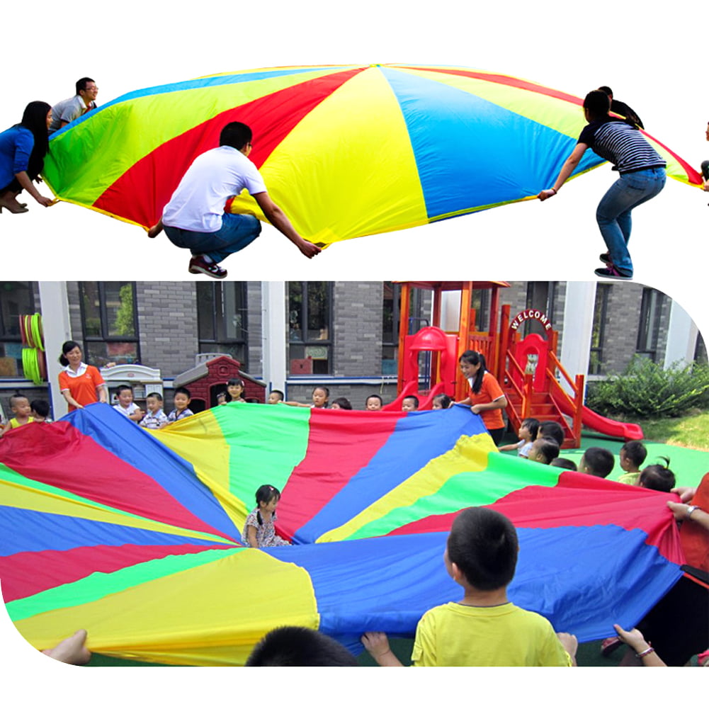 Child Kid Play Parachute Children Rainbow Outdoor Game Exercise Sport Toy Garden 