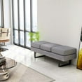 thumbnail image 4 of Costway Waiting Room Bench Seating with Metal Frame Leg Upholstered Reception Bench Grey, 4 of 9