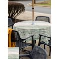 thumbnail image 5 of Outdoor Tablecloth with Umbrella Hole for Patio/Picnic/Party/Camping, Sage Green Grey Waterproof Table Cloth Square Cover Washable, Farmhouse Gray Barn Wooden Vintage Striped (54"x 54"), 5 of 9