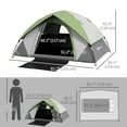 thumbnail image 3 of Outsunny 2 Man Camping Tent, 3000mm Waterproof Family Tent, Grey and Green, 3 of 10