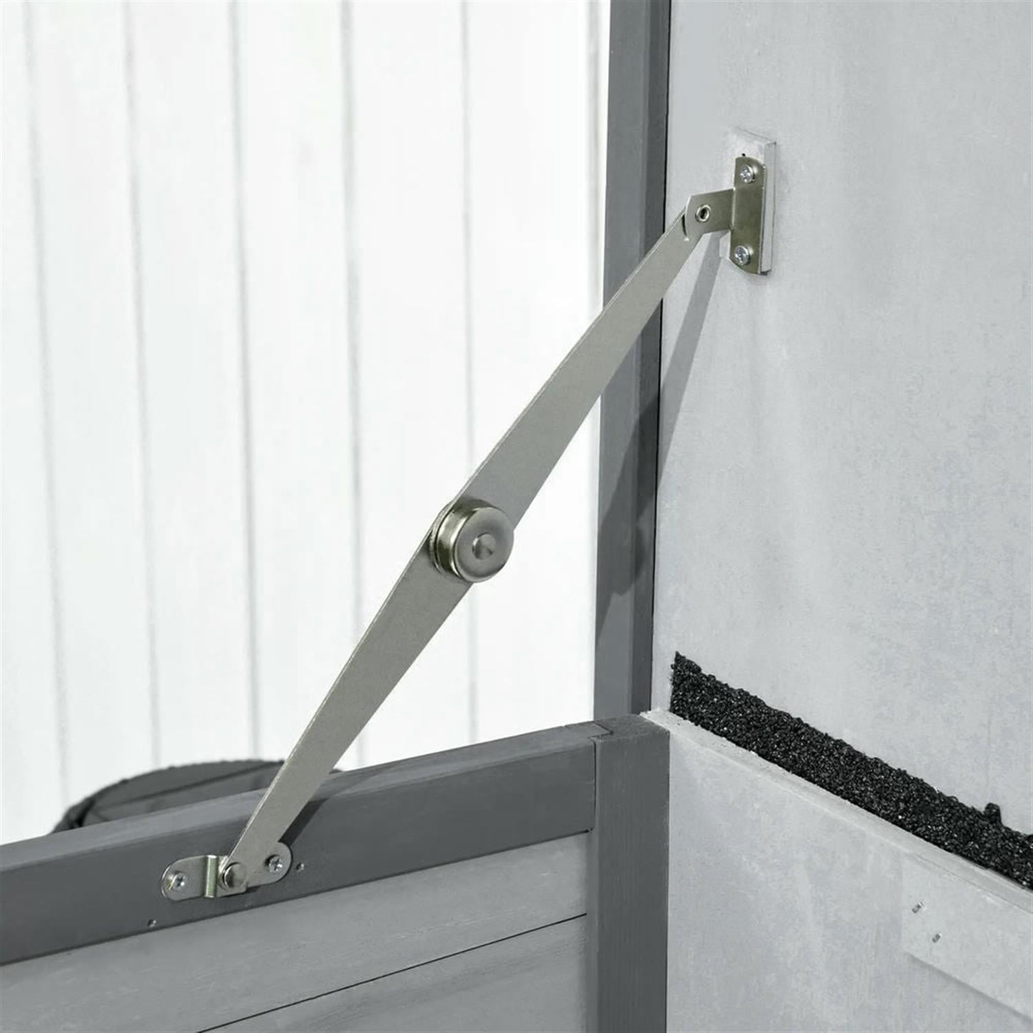 resenkos 43" 2-Story Wooden Rabbit Hutch with Slide-out Tray, Outdoor Small Animal Habitat Enclosure Bunny Cage for Bunnies, Guinea Pigs, Gray