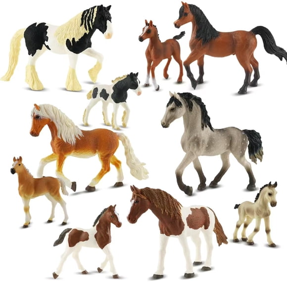 Set de figuras Zippytots Horse Realistic, 10 unidades, para niños