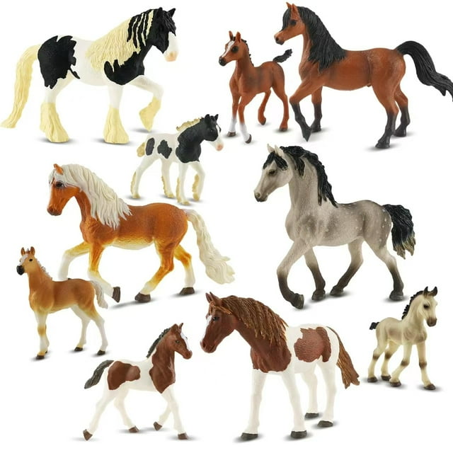 Set de figuras Zippytots Horse Realistic, 10 unidades, para niños