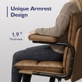 thumbnail image 6 of Genpo Brown Office Chair, Mid Century Modern Leather Desk Chairs with Arms, Wheels Thickend Back and Seat, Adjustable Height, Vintage Computer Chair for Home, Office, 6 of 9